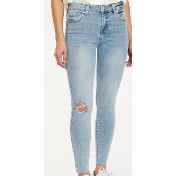 PISTOLA Audrey Raw Hem Distressed Denim Stretch Jeans Size 26 NWT Mid Rise - Picture 2 of 12